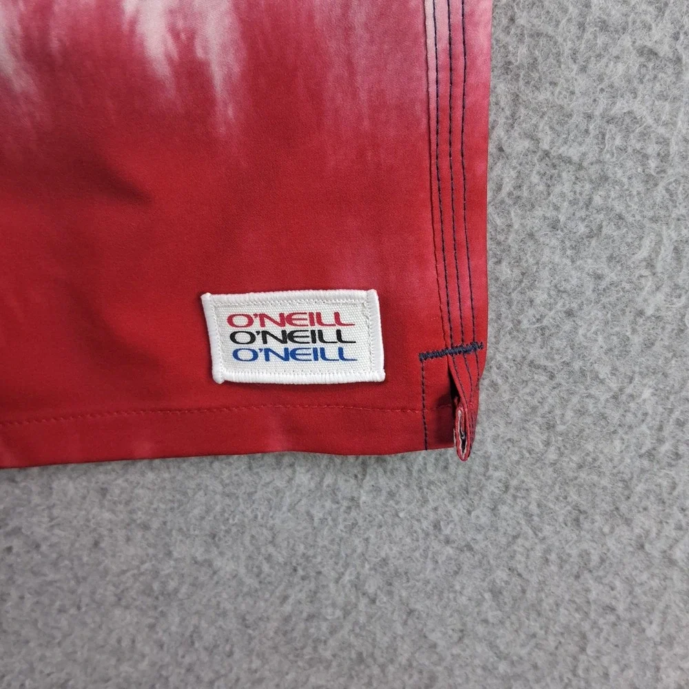 O'Neill Board Shorts Mens Size L Red White Blue Tie Dye Hyperfreak NEW